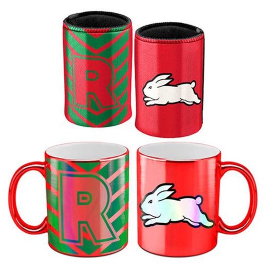 RABBITOHS METALLIC CAN COOLER & MUG PK