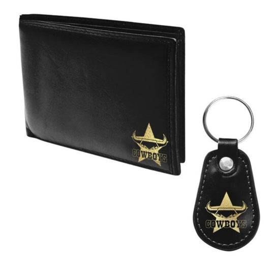 Cowboys PU Leather Wallet & Keyring Set