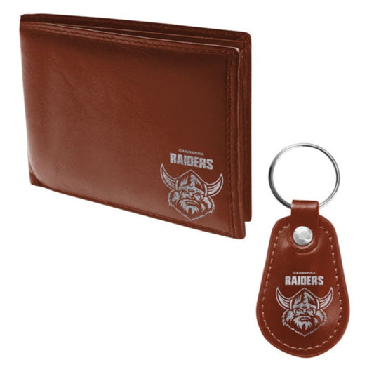 Canberra Raiders PU Leather Wallet & Keyring Set