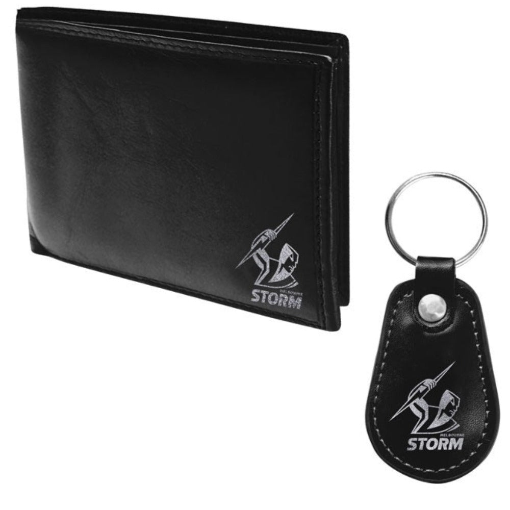 Melbourne Storm PU Leather Wallet & Keyring Set