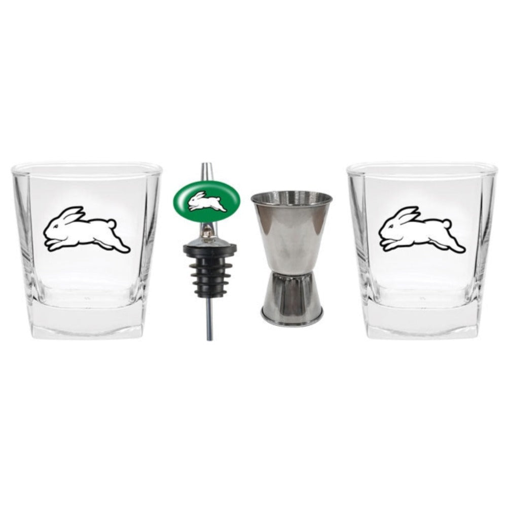 Rabbitohs S/2 Glasses Jigger & Pourer