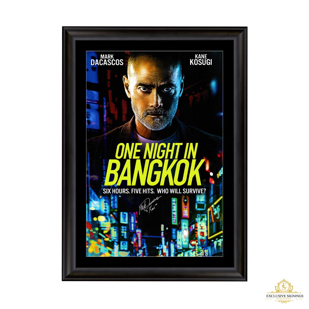 Mark Dacascos Signed One Night In Bangkok Movie Poster Framed