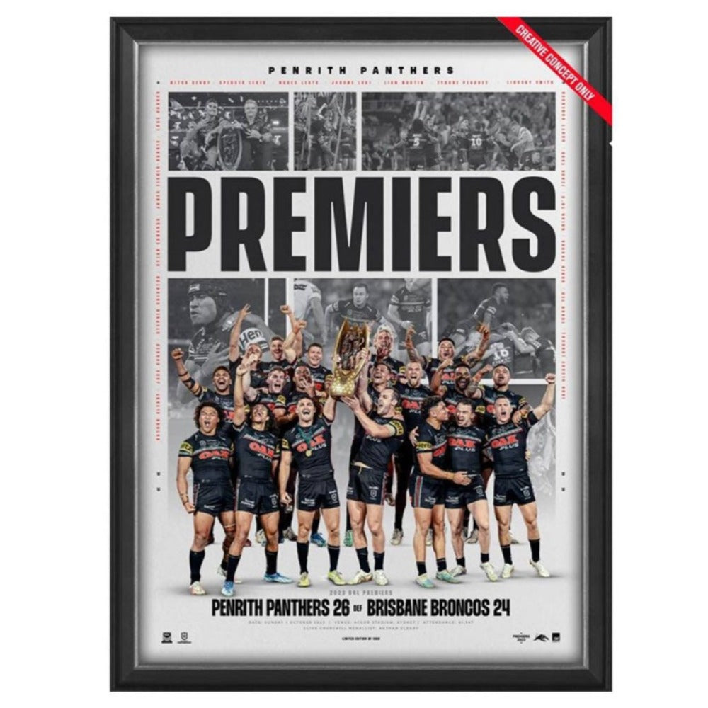 Brisbane Broncos Premierships Tribute Print Framed – exclusivesignings