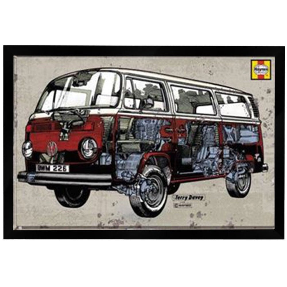 VW Camper Haynes - Campervan Poster Framed