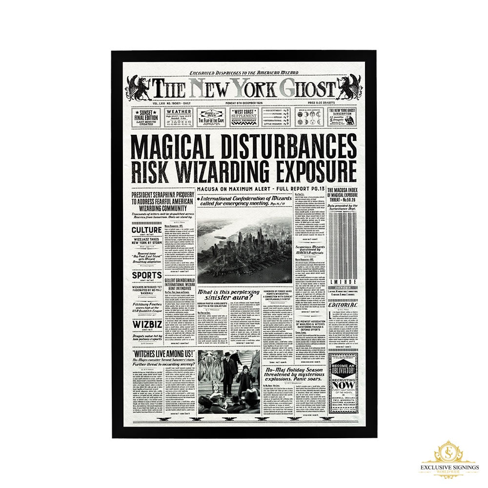 Fantastic Beasts - Newspaper Poster Framed