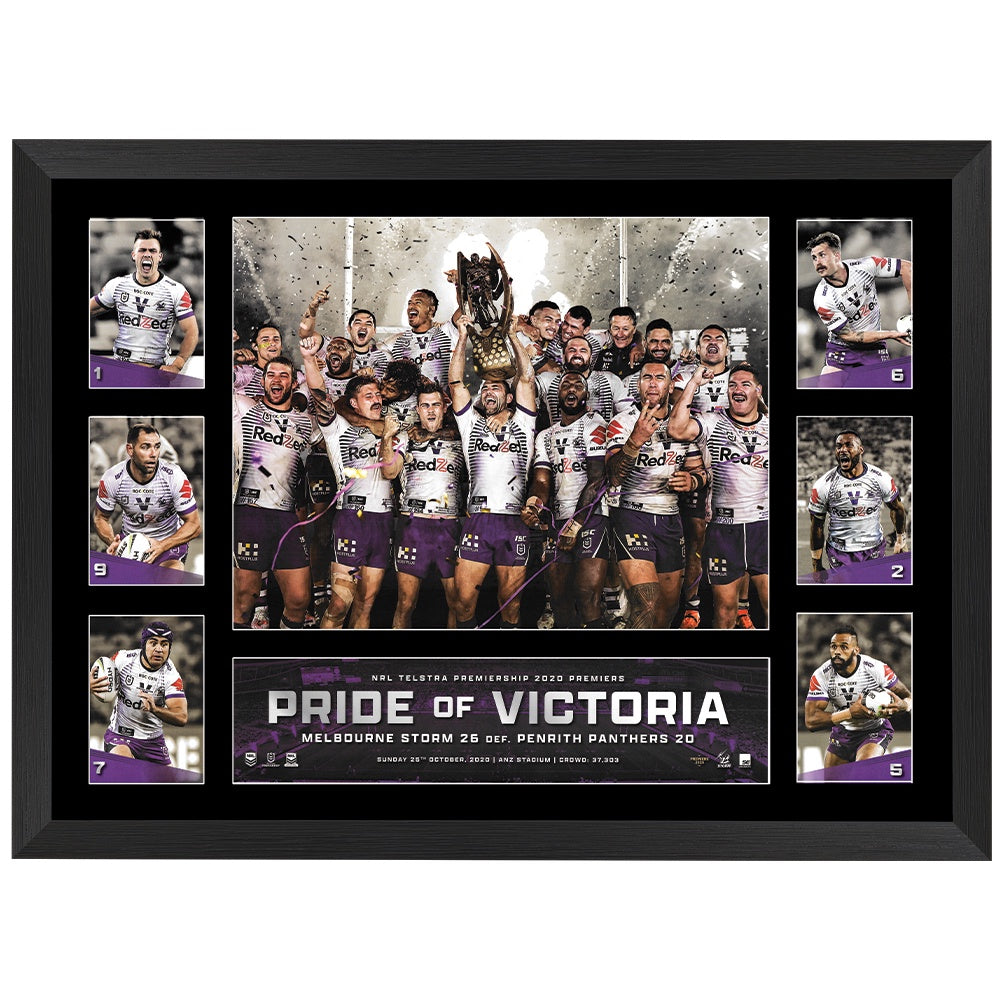 Melbourne Storm 2020 Pride Of Victoria Tribute Print Framed