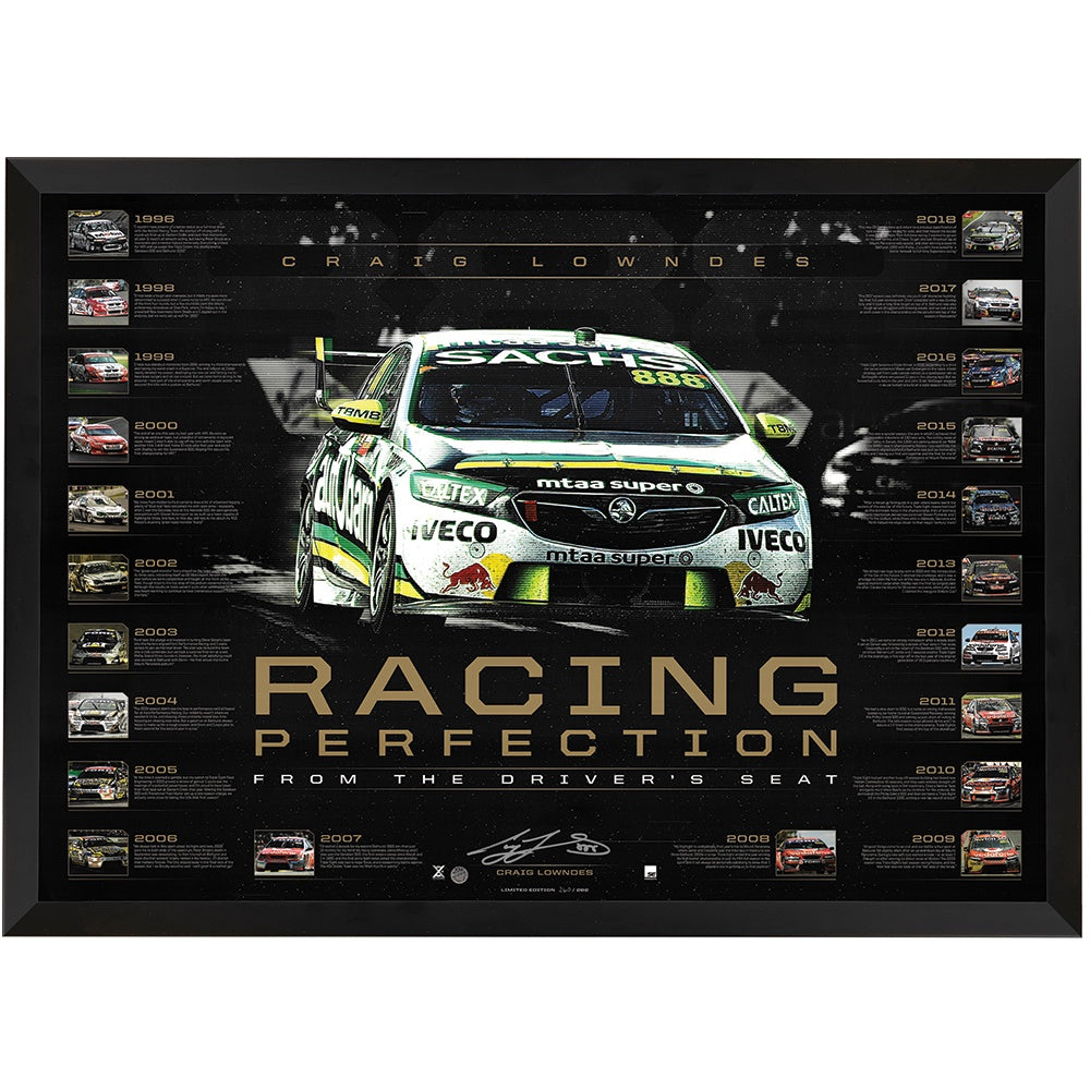 Racing Perfection Craig Lowndes Signed Print Framed