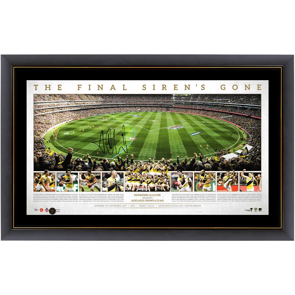 Richmond Tigers Dustin Martin The Final Sirens Gone Signed Print Framed