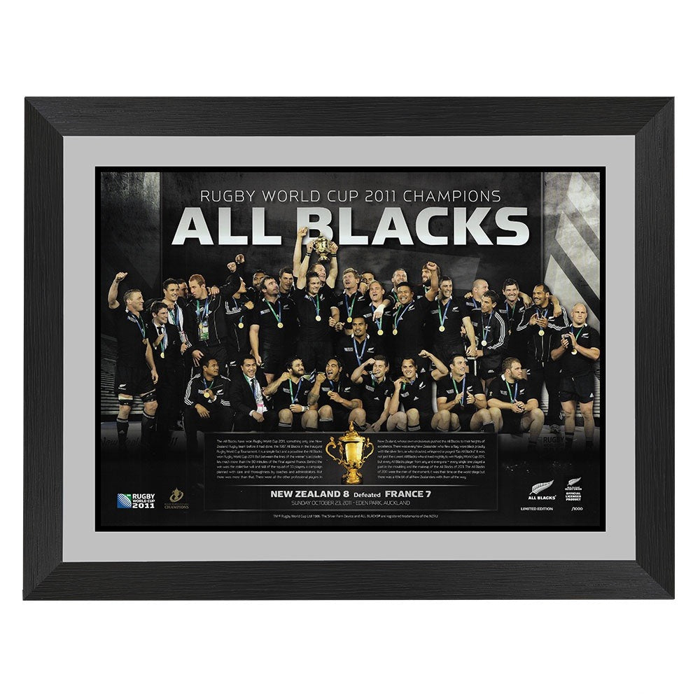 All Blacks 2011 World Cup Champions Framed