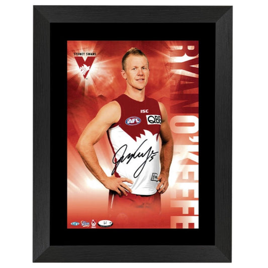 Sydney Swans Ryan O'Keefe Signed Hero Shot Framed