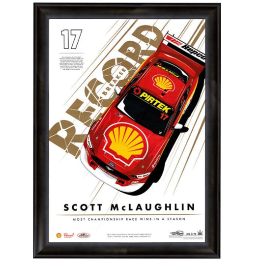 Scott McLaughlin Record Breakers Gold Print Framed