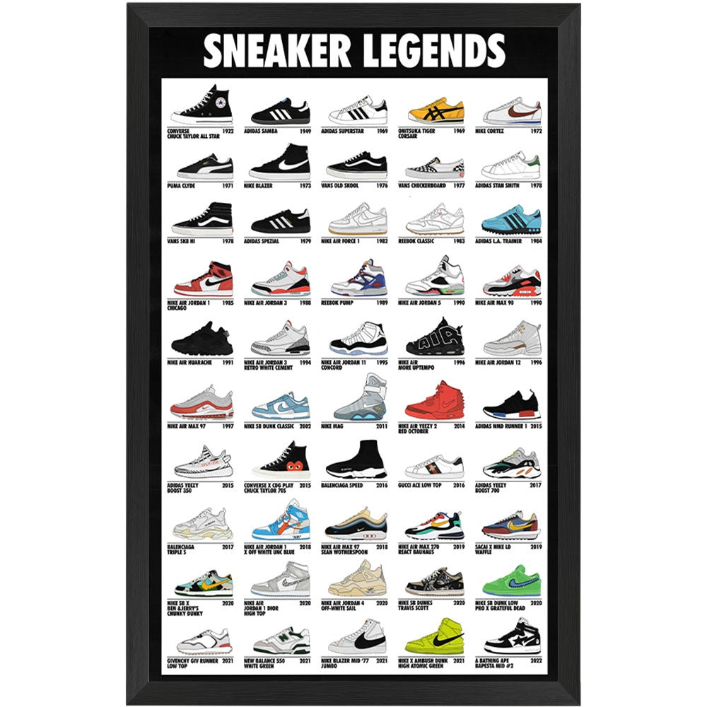 Sneaker Legends Collection Poster Framed