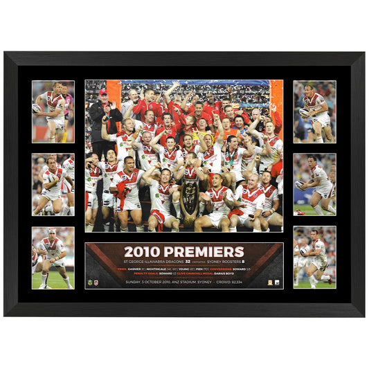 St George Dragons 2010 Premiers Tribute Print Framed