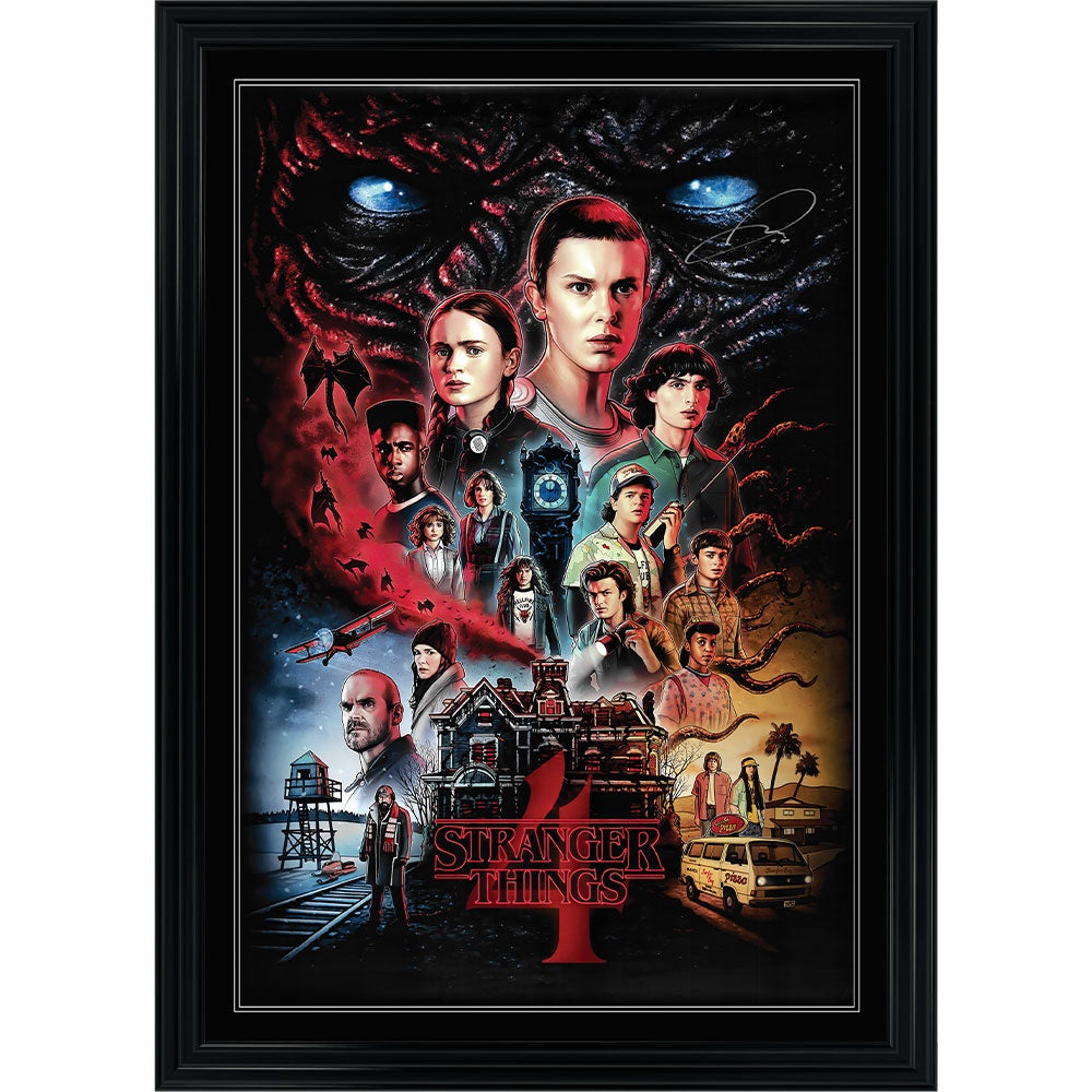 Jamie Campbell Bower Stranger Things 4 Signed Movie Poster Framed