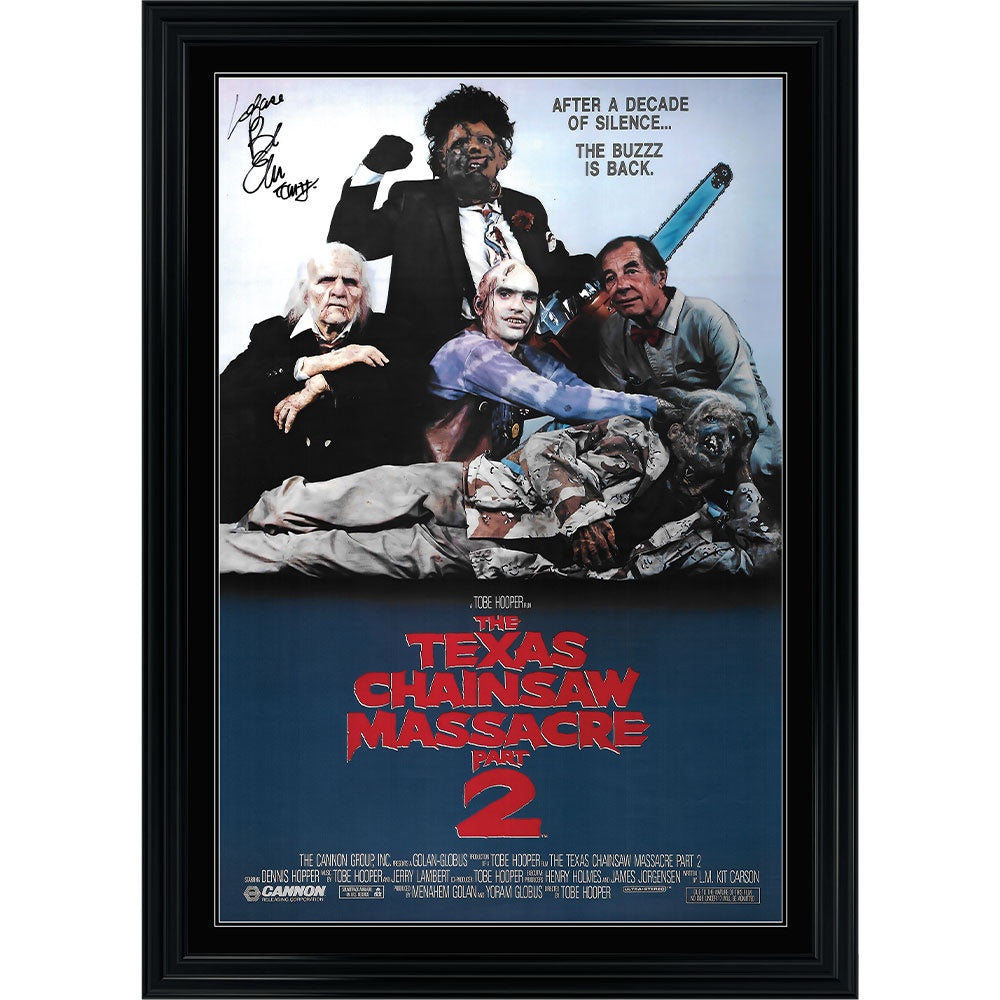 Bob Elmore  The Texas Chainsaw Massacre Part 2 Signed Movie Poster  Framed