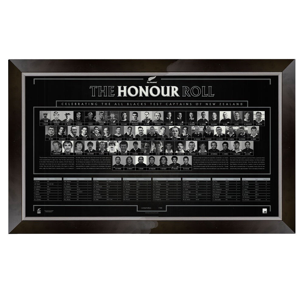 All Blacks "The Honour Roll" Test Captains Print Framed