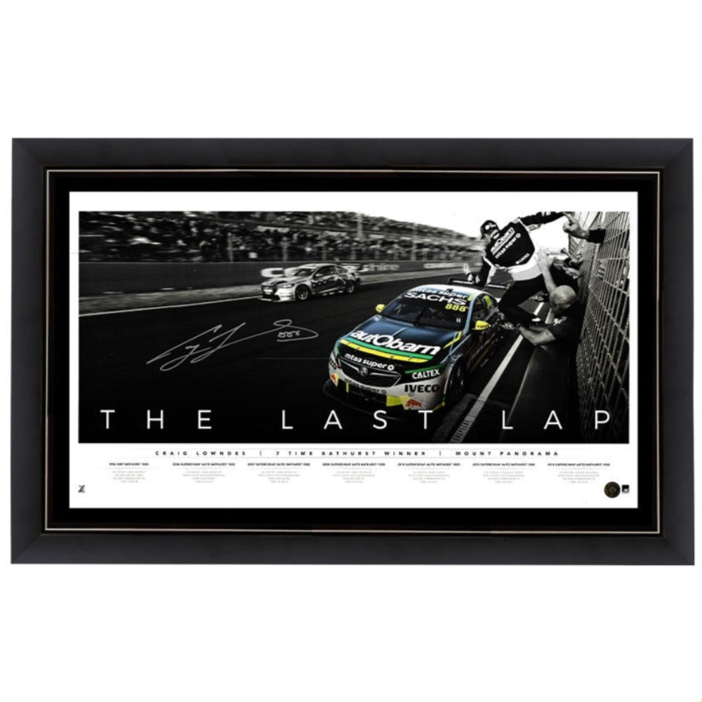 Last Lap Craig Lowndes Signed Print Framed