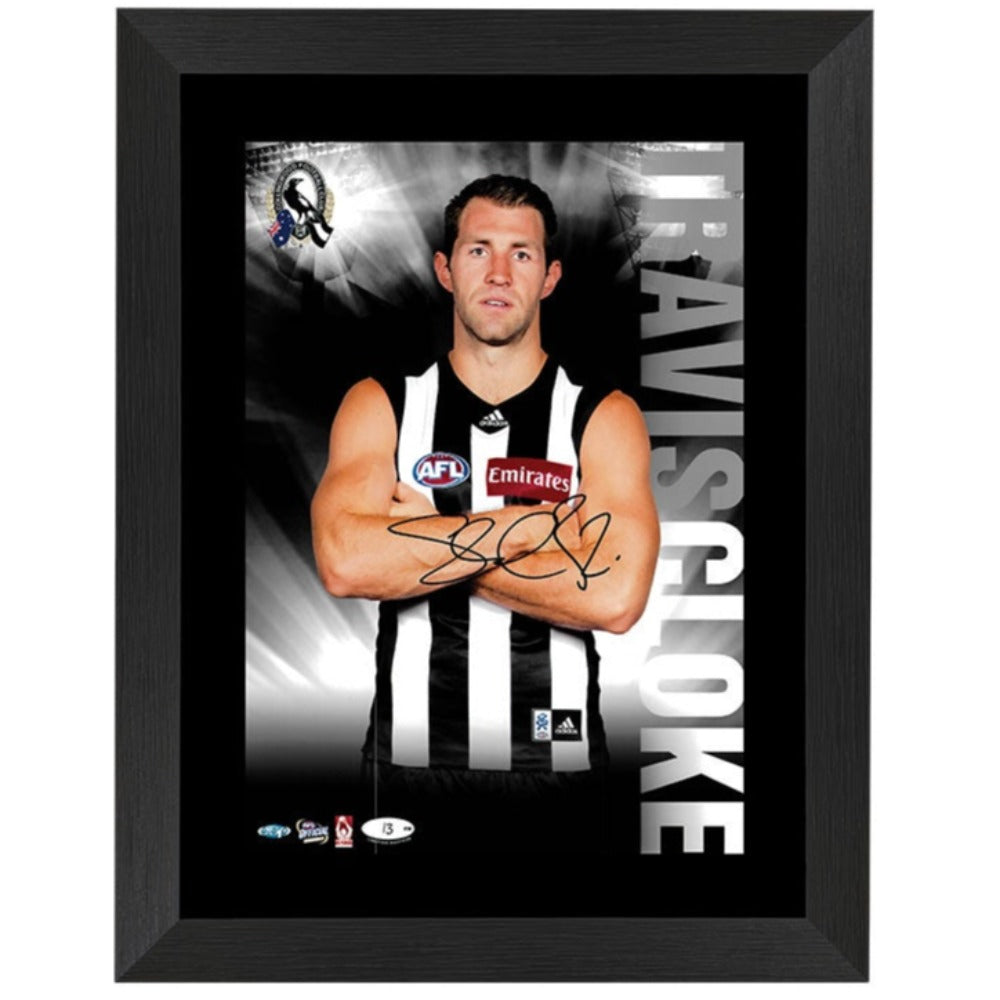 Travis Cloke - Collingwood Magpies Signed Framed Star Print