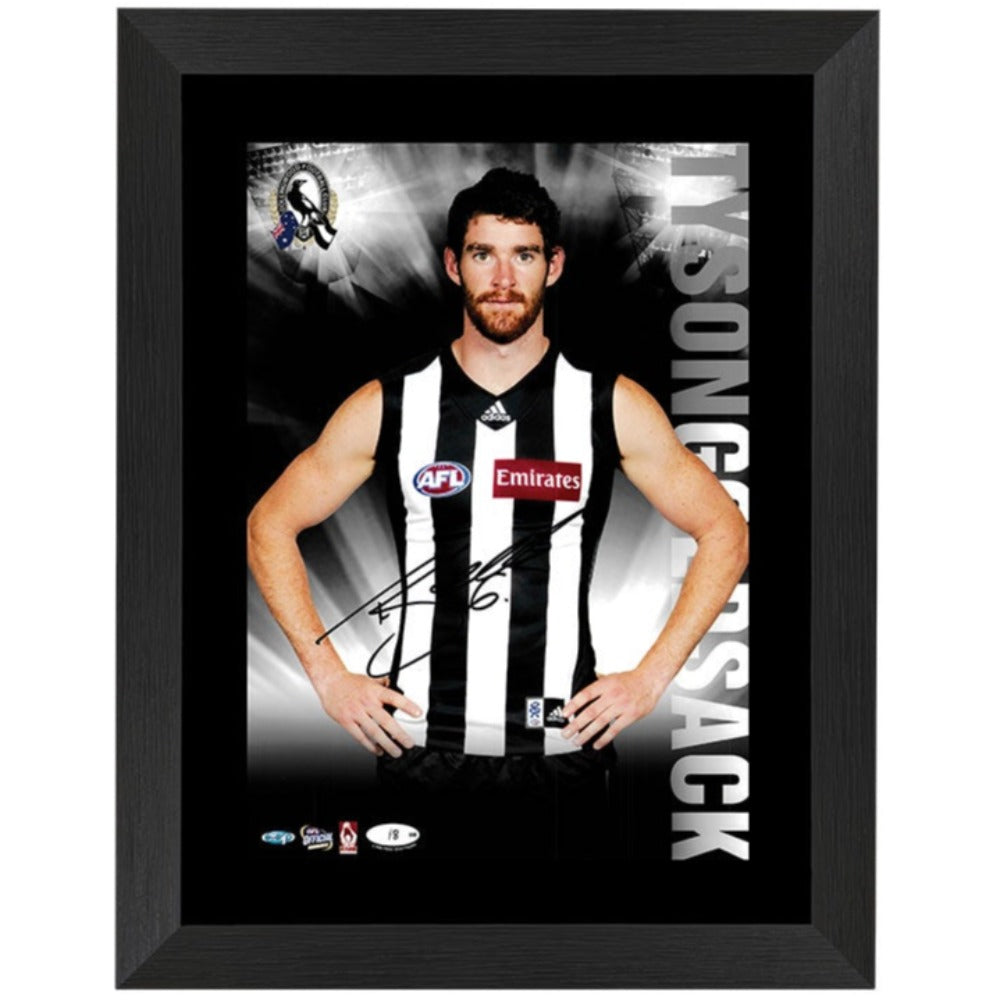 Tyson Goldsack - Collingwood Magpies Signed Framed Star Print