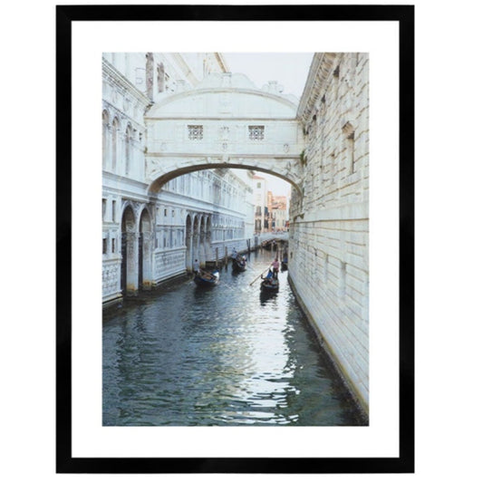Venice Canal Print Black Framed