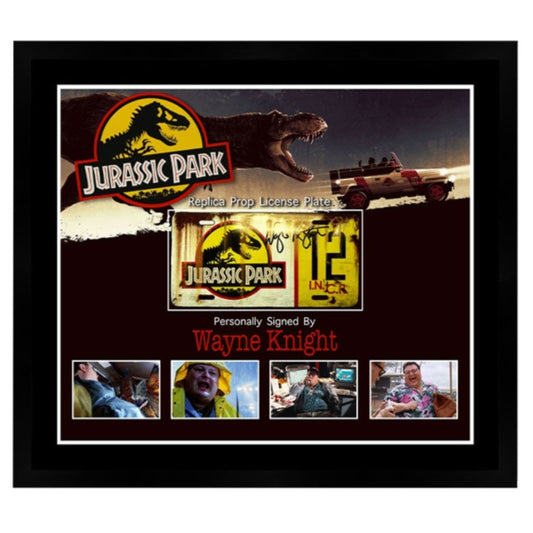 Jurassic Park Wayne Knight Signed Jeep #12 License Plate Framed